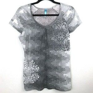 Kuhl Gray Burnout Printed  Lightweight T-shirt cap short sleeve tee hiking